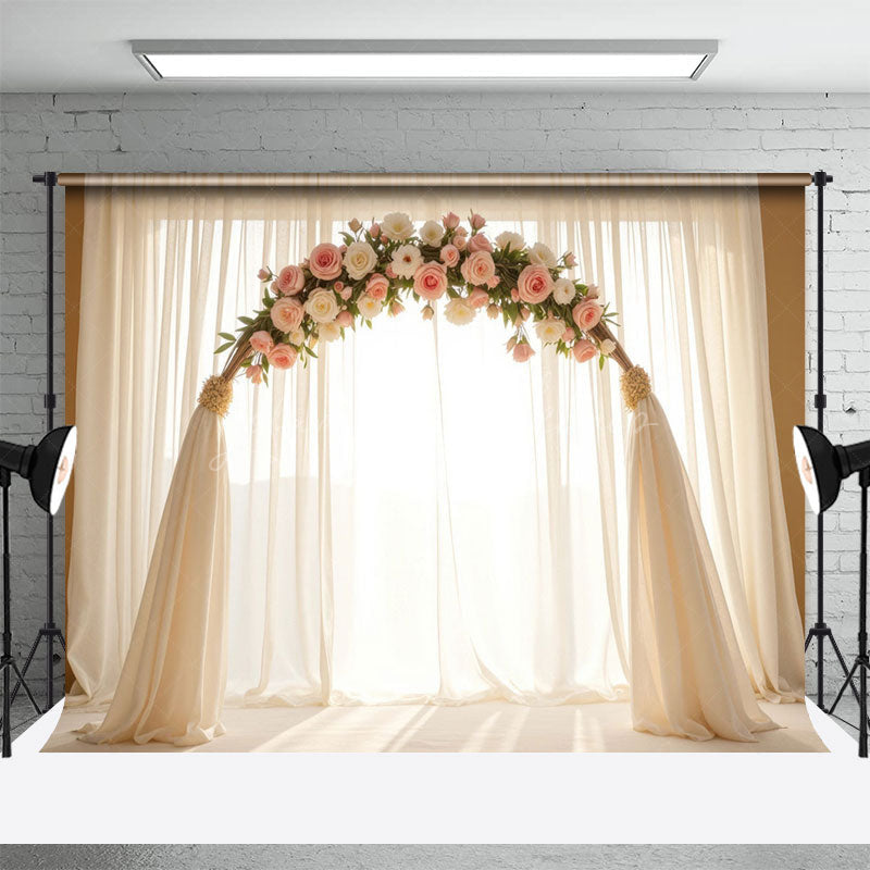 Lofaris Airy Arch Floral Boho Curtain Wedding Photo Backdrop