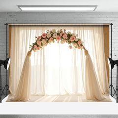 Lofaris Airy Arch Floral Boho Curtain Wedding Photo Backdrop
