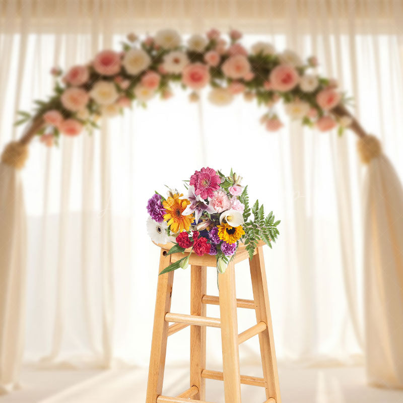 Lofaris Airy Arch Floral Boho Curtain Wedding Photo Backdrop