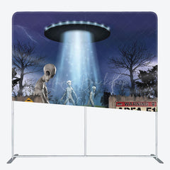 Lofaris Alien Forest Halloween Night Square Tension Backdrop