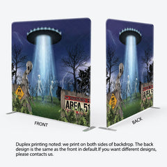 Lofaris Alien Forest Halloween Night Square Tension Backdrop