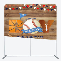 Lofaris All Star Wooden Baby Shower Square Tension Backdrop