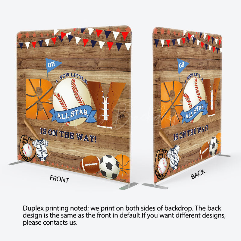 Lofaris All Star Wooden Baby Shower Square Tension Backdrop