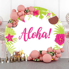 Lofaris Aloha Hawaii Tropical Baby Shower Round Backdrop