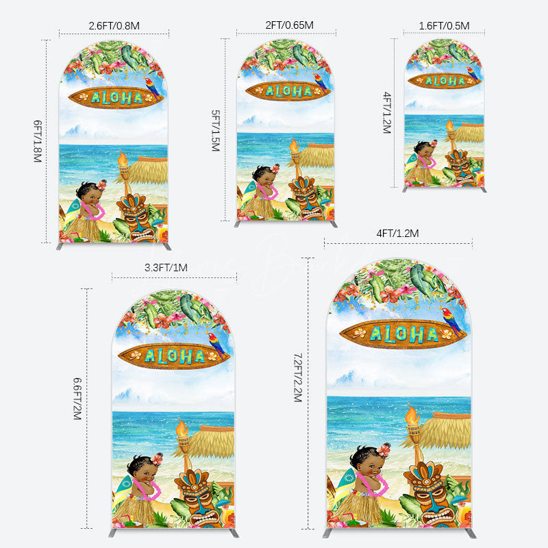 Lofaris Aloha Hawaiian Summer Beach Birthday Arch Backdrop