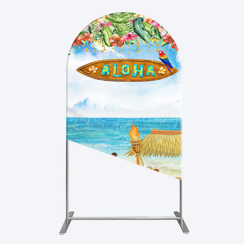Lofaris Aloha Hawaiian Summer Beach Birthday Arch Backdrop