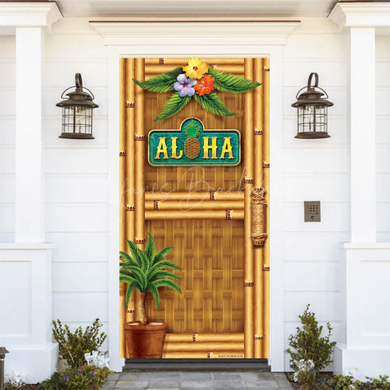 Lofaris Aloha Ttropical Wooden Birthday Party Door Cover