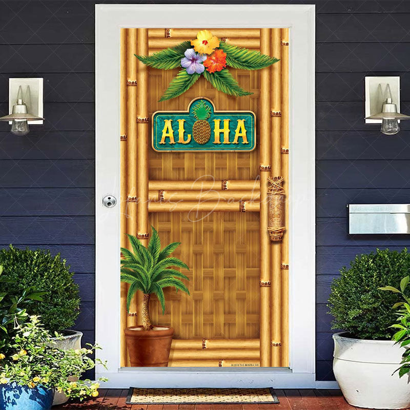 Lofaris Aloha Ttropical Wooden Birthday Party Door Cover