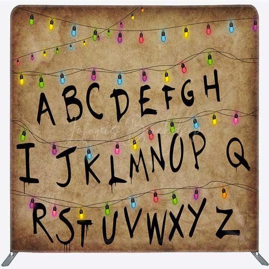 Lofaris Alphabet Lights Retro Double Side Tension Backdrop