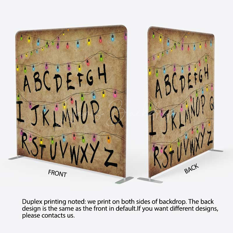 Lofaris Alphabet Lights Retro Double Side Tension Backdrop