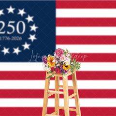 Lofaris American 250th Anniversary Thirteen Stars USA Flag Backdrop 1776 to 2026 Patriotic Party Background