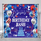 Lofaris American Flag Balloon Custom Photo Birthday Backdrop