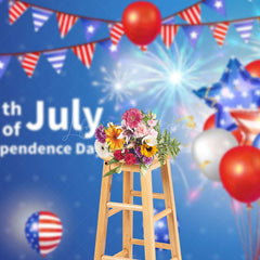 Lofaris American Flag Balloon Star July 4th Holiday Backdrop