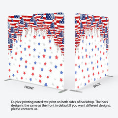 Lofaris American Flag Balloon Stars Square Tension Backdrop