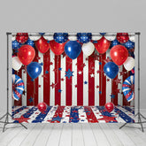 Lofaris American Flag Balloons Birthday Cake Smash Backdrop