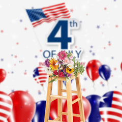 Lofaris American Flag Balloons Independence Day Backdrop