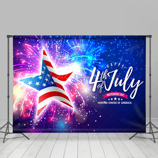 Lofaris American Flag Stars Celebration Holiday Backdrop