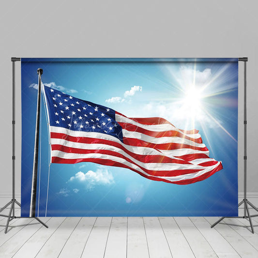 Lofaris American Flag Under The Sky Sunshine Photo Backdrop