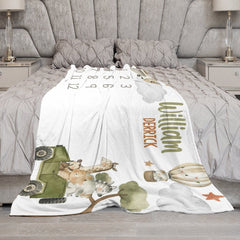 Lofaris Animals Tree Cloud Month Table Custom Name Blanket