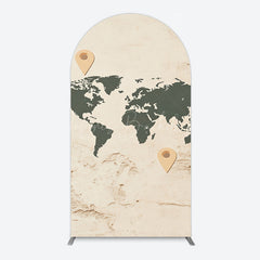 Lofaris Animals World Map Adventure Travel Arch Backdrop