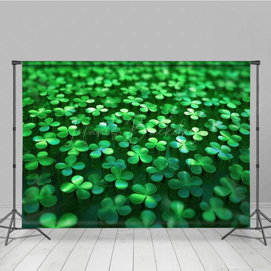 Lofaris Animated 3D Style Clover St Patrick Holiday Backdrop