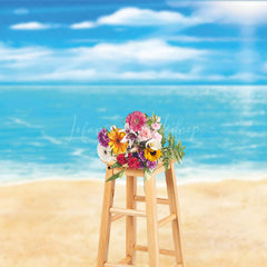 Lofaris Animation Beach Ocean Warm Sky Photography Backdrop