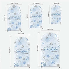 Lofaris Arch Backdrop A Little Snowflake Is On The Way Cover Winter Blue Silver Baby Shower Background Boy Party Prop