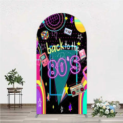 Lofaris Arch Backdrop Back to the 80s Neon Retro Cover Glow Party Graffiti Geometric Chiara Wall Background Birthday Decor