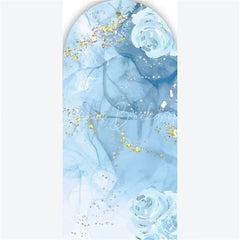 Lofaris Arch Backdrop Pink Marble Silver Glitter Abstract Fluid Art White Roses Cover