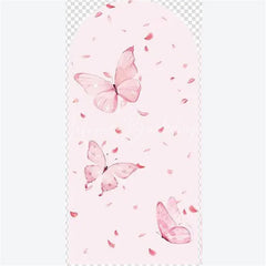 Lofaris Arch Backdrop Pink Watercolor Butterfly Floral Spring Garden Flowers Girl Birthday Cover