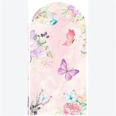 Lofaris Arch Backdrop Pink Watercolor Butterfly Floral Spring Garden Flowers Girl Birthday Cover