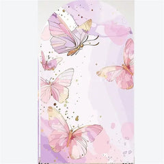 Lofaris Arch Backdrop Pink Watercolor Butterfly Floral Spring Garden Flowers Girl Birthday Cover