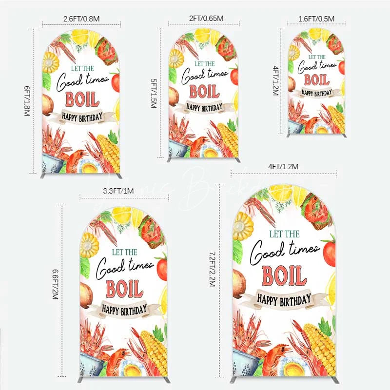 Lofaris Arch Backdrop Seafood Boil Birthday Summer Crawfish Lemon Good Times Cover