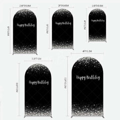 Lofaris Arch Backdrop Silver Diamonds Glitz Black Background Sparkle Happy Birthday Cover