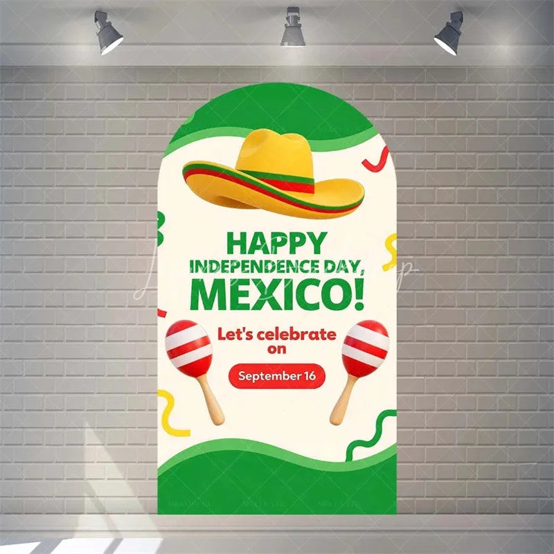 Lofaris Arch Backdrop Viva Mexico Flag Independence Day Cover Mexican Fiesta Eagle Emblem Chiara Wall Background Party Decor