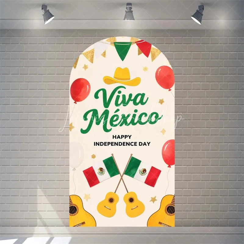 Lofaris Arch Backdrop Viva Mexico Flag Independence Day Cover Mexican Fiesta Eagle Emblem Chiara Wall Background Party Decor