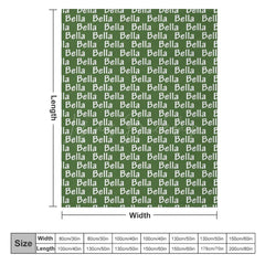 Lofaris Army Green White Repeated Personalized Name Blanket