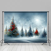 Lofaris Artistic Christmas Vibe Forest Pine Trees Backdrop
