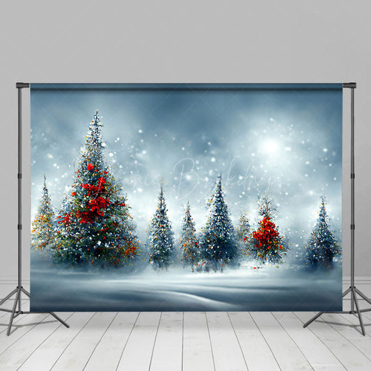 Lofaris Artistic Christmas Vibe Forest Pine Trees Backdrop