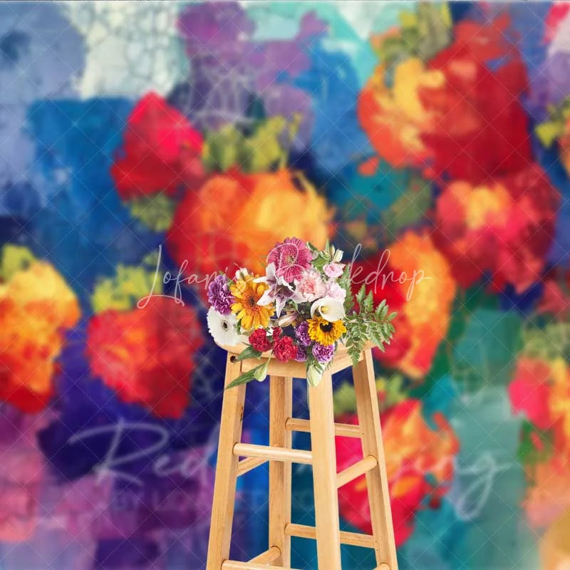 Lofaris Artistic Graffiti Strawberry Wall Photography Backdrop Abstract Paint Grunge Street Art Background