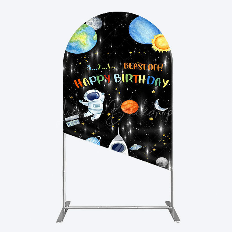 Lofaris Astronaut Galaxy Birthday Bash Off Arch Backdrop