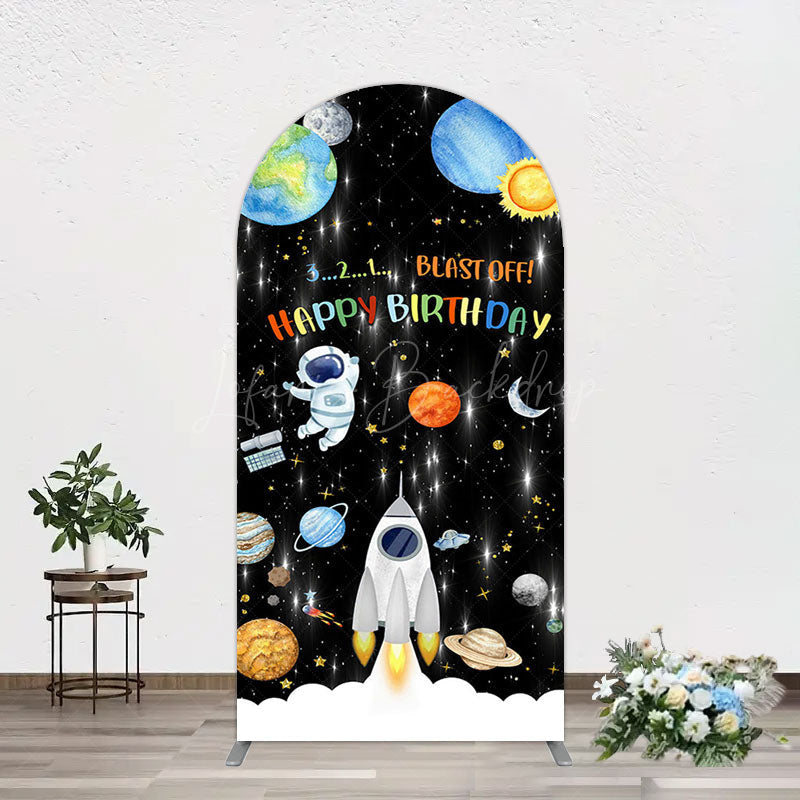 Lofaris Astronaut Galaxy Birthday Bash Off Arch Backdrop