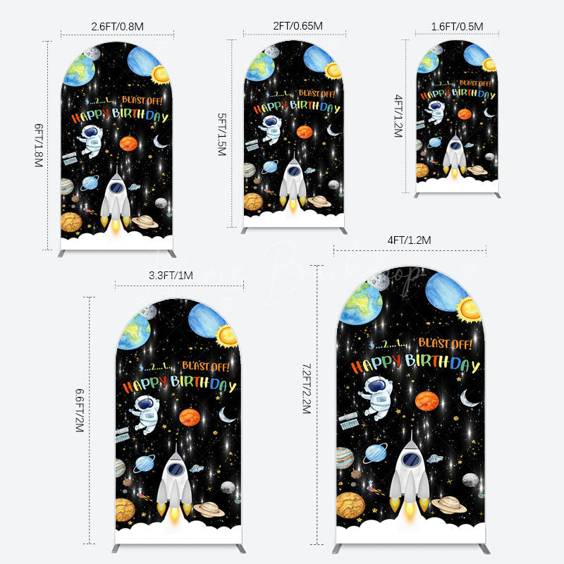 Lofaris Astronaut Galaxy Birthday Bash Off Arch Backdrop