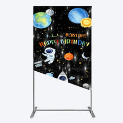 Lofaris Astronaut Galaxy Birthday Bash Off Rectangle Backdrop