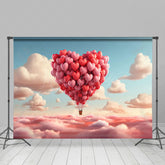 Lofaris Atmosphere Cloud Red Heart Hot Air Balloon Backdrop