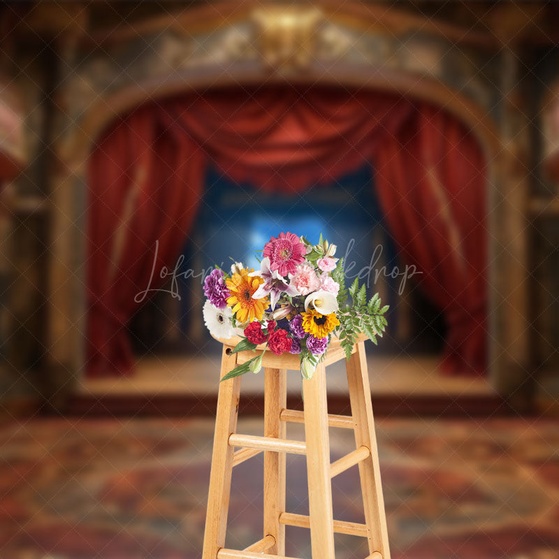 Lofaris Auditorium Stage Curtain Old Style Photo Backdrop