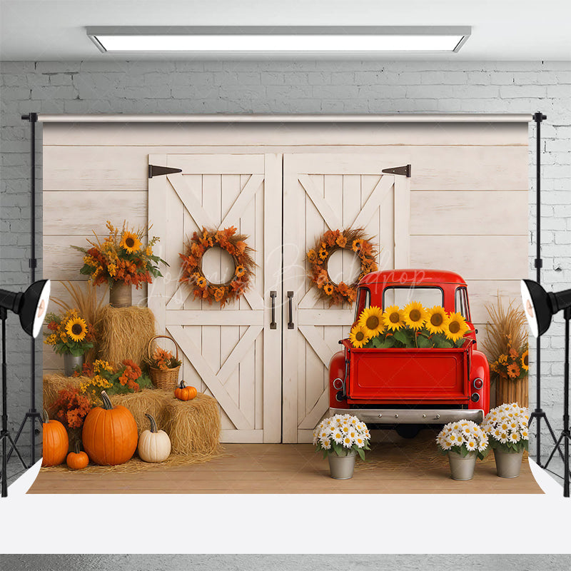 Lofaris Autumn Barn Boho Wooden Door Sweet Wedding Backdrop