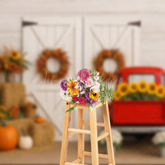 Lofaris Autumn Barn Boho Wooden Door Sweet Wedding Backdrop