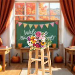 Lofaris Autumn Chalkboard Welcome Back To School Backdrop