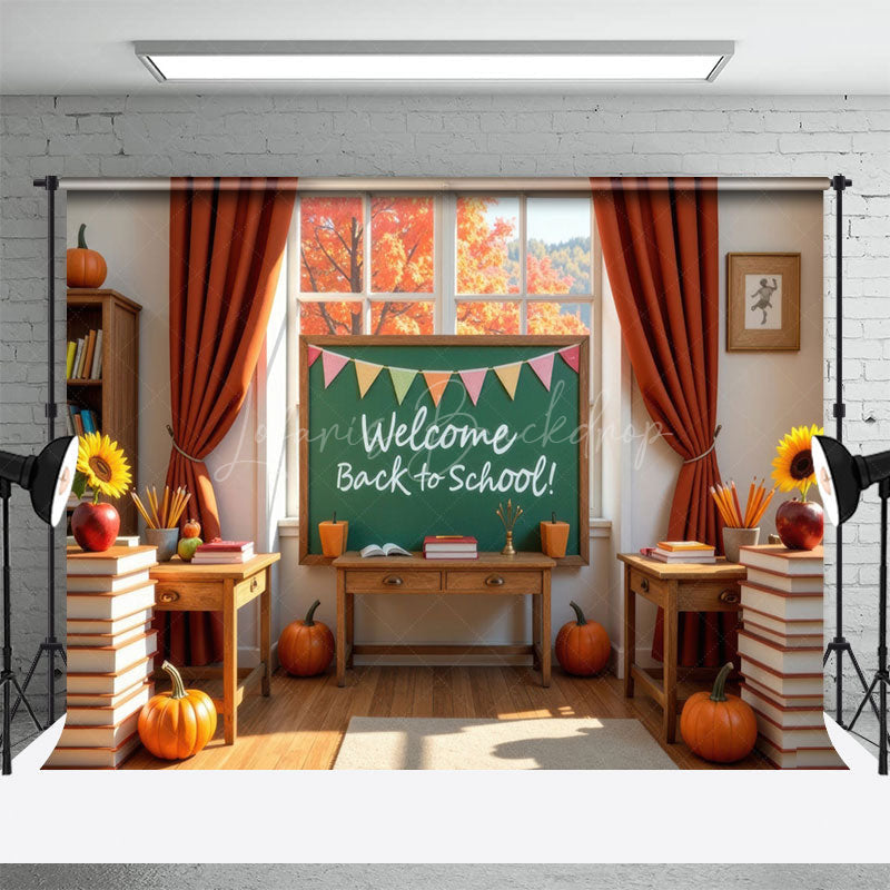 Lofaris Autumn Chalkboard Welcome Back To School Backdrop